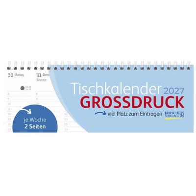 Tischquerkalender Großdruck 2027