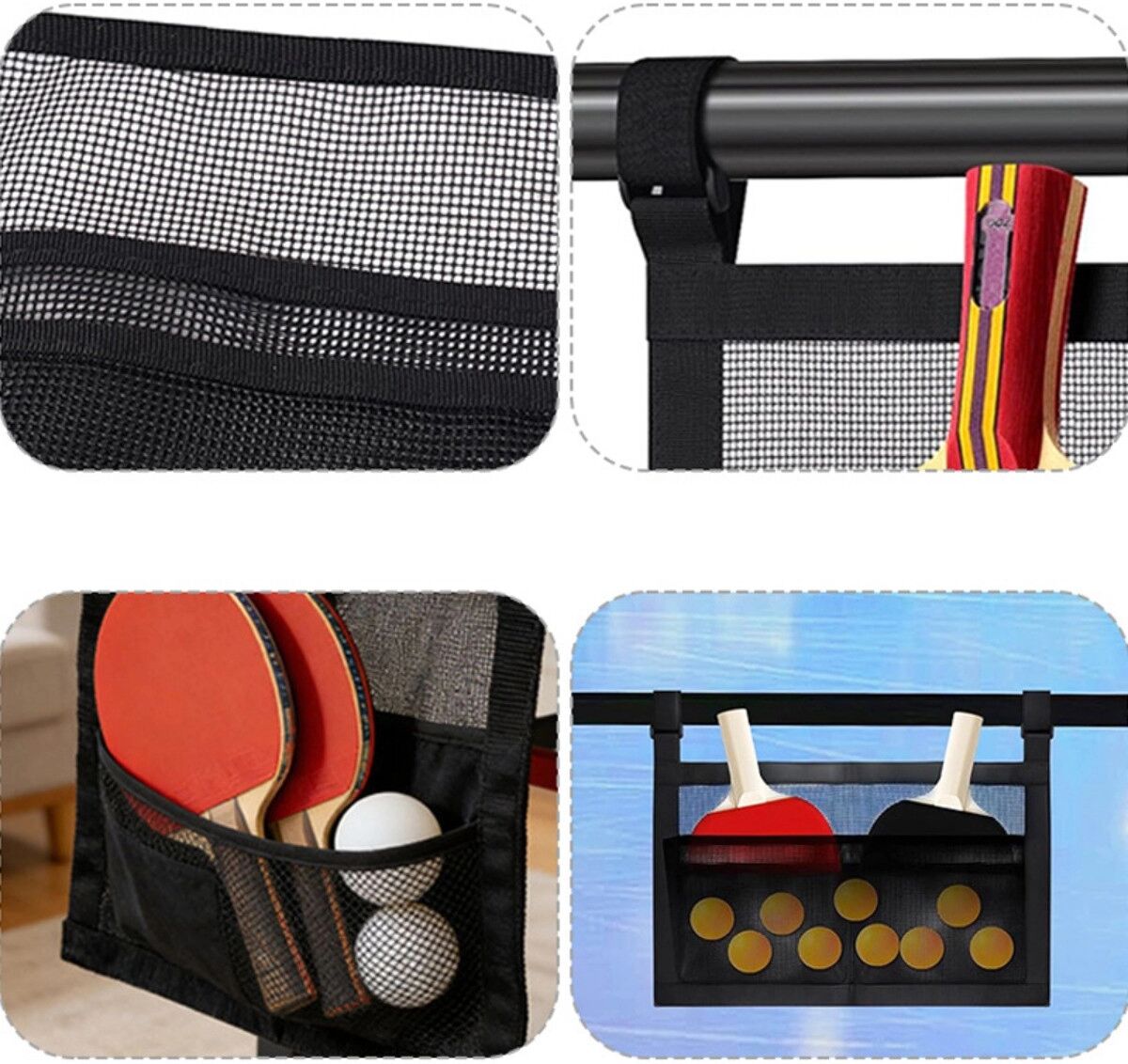 INF Tischtennisschläger Netz-Aufbewahrungsbeutel - Hängende PVC-Netztasche für Schläger und Bälle, Leicht und Tragbar (Nur