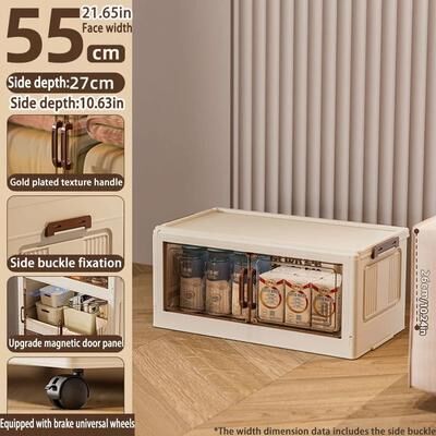 Uplift Picks Foldable Storage Cabinet Large Capacity Dustproof Wardrobe Organizer 55 Cm 1 Layers