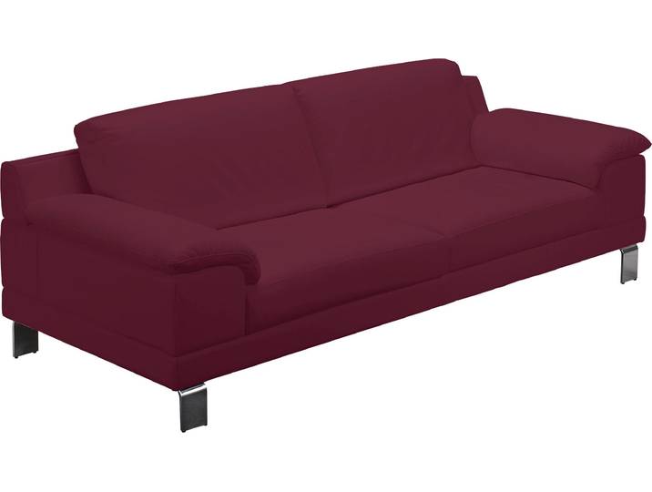 2,5-Sitzer EGOITALIANO Shakira, Design und Sitzkomfort auf hohem Niveau, tolle Details , lila (violett), B:216cm H:84cm T:92cm, Leder NUVOLE (Echtes Rindsleder). Halbnatürliches, halbnarbiges Rindsleder mit einer natürlichen Körnung von 1, 2 bis 1, 4 mm. Dieses Leder hat eine weiche, wachsartige Haptik mit mattem Aussehen und einem Wolkeneffekt. Es handelt sich um ein Naturleder, das die ursprünglichen Eigenschaften der Lederhäute nicht verändert. Das Vorhandensein von verheilten Narben, Körnungsunterschiede, Falten, Adern, Unterschiede in den Farbtönen und andere Spuren, die die Natur auf diesen Fellen hinterlassen hat, sind ein Beweis für die absolute Echtheit und das Zeugnis ihres grossen Wertes., Sofas, 2 5-Sitzer, bequeme Armlehne und Rückenlehne