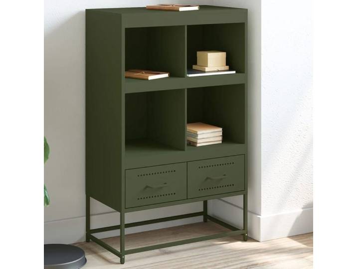 Buffet haut vert olive 68x39 x111 5 cm acier 846606