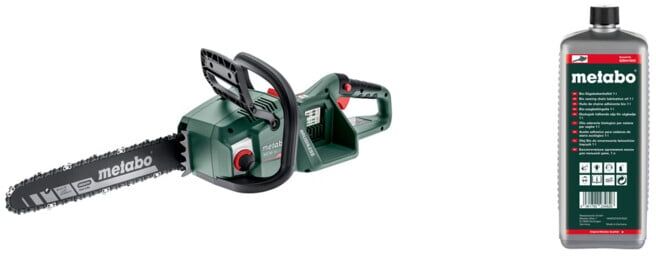 Set Metabo Akku-Kettensäge MS 36-18 LTX BL 40 Karton + Sägekettenhaftöl 1 l