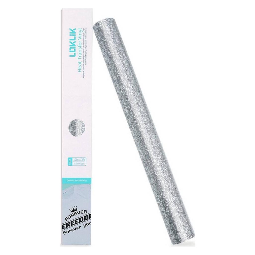 Loklik Heat Transfer Vinyl Glitter - Silver (SG-HTV-1570-US-L-B2B)
