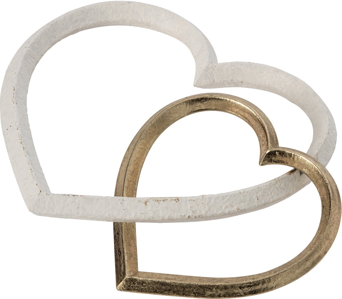 J-Line Hart decoratie in metaal goud/wit
