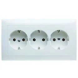 Berker S.1 Schuko Steckdose 3-fach, mit Rahmen, polarweiß matt - 47661909