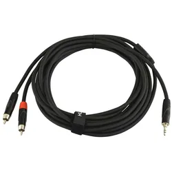 Klang Y-Audiokabel, 6 Meter 3,5 mm Klinke, male, stereo - 2x  Cinch, male - Y-Kabel