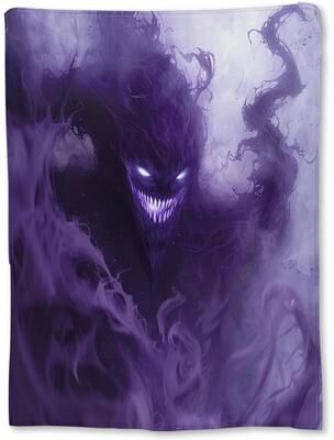 Uplift Picks Halloween Fleece Throw Blanket Black Bat Pumpkin Ghost Skull Design 06 120x150cm