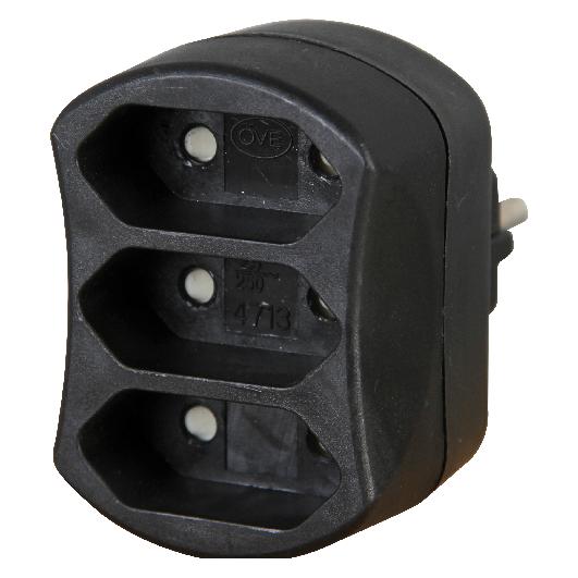 Kopp Adapter mit Anschluss für 3x Euro-Stecker (3-fach (Typ F) (471305006)