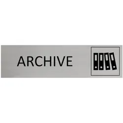 CombiCraft Aluminium Türschild Archive 165x45mm mit 3M-Tape zur Befestigung, einfache Kennzeichnung von Räumen und Bereichen