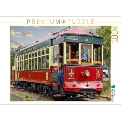 CALVENDO Puzzle Diese historische Straßenbahn ist Teil der Astoria Riverfront Trolley-Flotte in Astoria, Oregon | 1000 Teile Lege-Größe 64x48cm