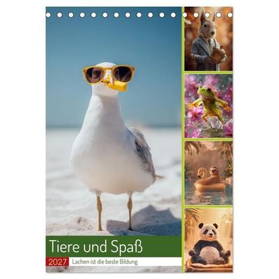 Tiere und Spaß (Tischkalender 2027 DIN A5 hoch), CALVENDO Monatskalender