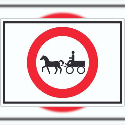 HB-Druck Durchfahrt verboten Kutsche Symbol Aufkleber A6 (105x148mm)