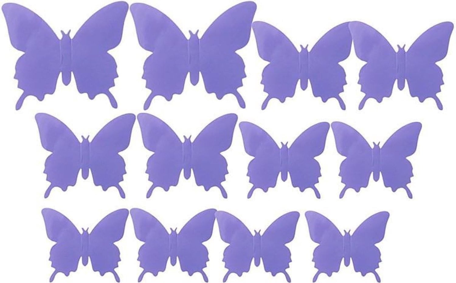 Homevero Set van 12 Paarse 3D Vlinders voor Wanddecoratie
