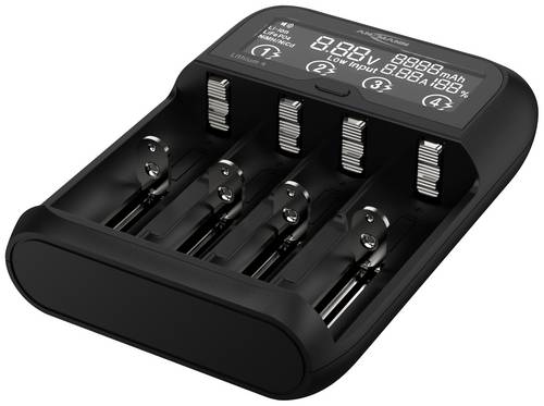 Ansmann Lithium 4 Rundzellen-Ladegerät LiFePO, LiIon, NiCd, NiMH 10340, 10350, 10440, 10500, 10350, 10440, 10500, 12500, 12650