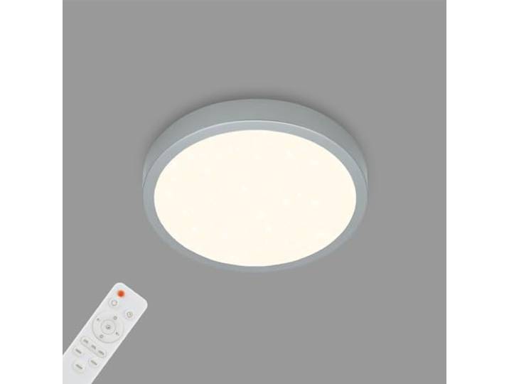 Briloner Leuchten Ceiling Light Starry Sky Plafonnier à gradation Température de couleur réglable Lampe de surface Télécommande Argent Diamètre 280 x 40 mm