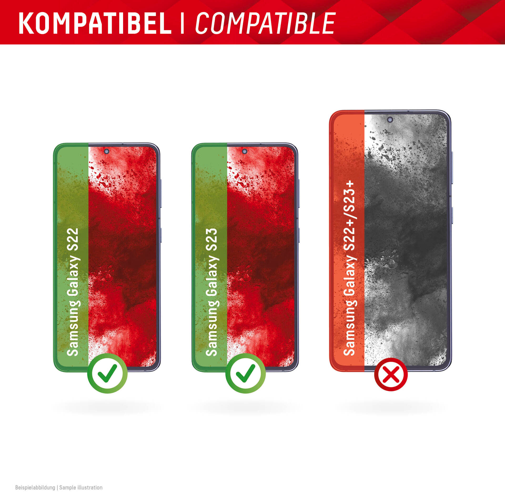 Displex Displayschutzglas "Real Glass - Samsung Galaxy S22/S23", transparent, B:10cm H:3cm T:25mm, Displayfolien, Displayschutzglas