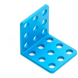 Makeblock Winkel 3x3-Loch, Aluminium eloxiert, 18x M4 Bohrungen, 8mm Raster, 90°-Verbindungselement