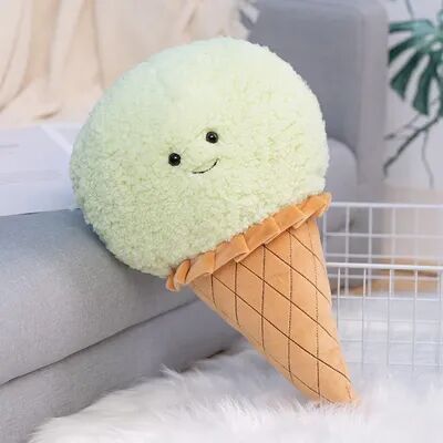 Tiny Tots Teens Trends Kawaii Ice Cream Plush Toy, Cute Stuffed Food Pillow Cushion, Kids Birthday Room Decor Gift green