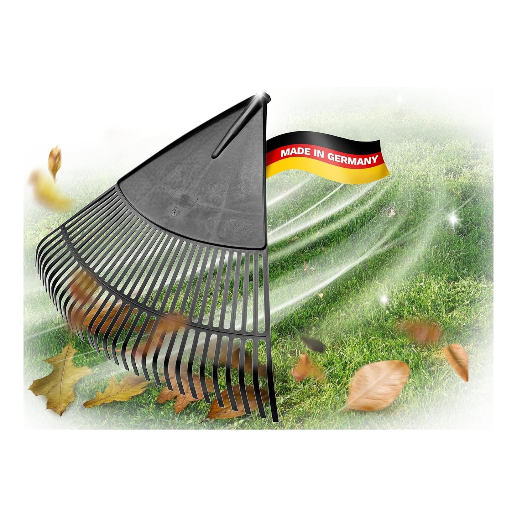 Novatool 2X Laubbesenkopf , Laubbesen mit 30 Kunststoff-Zinken , Rechen Arbeitsbreite 75cm , Laubrechen , Gartenbesen , Rasenrechen , Harke , Gartenharke , Landschaftsbesen , Gartengerät ohne Stiel , Schwarz