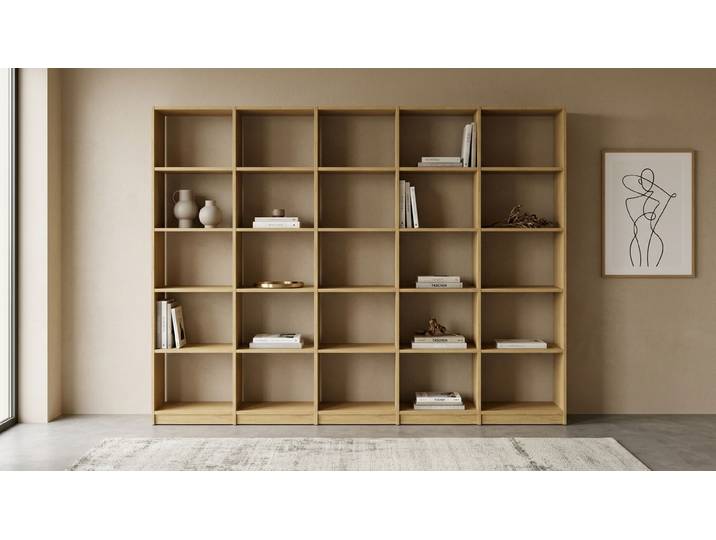 Großes Bücherregal nach Maß Eiche Natur geölt