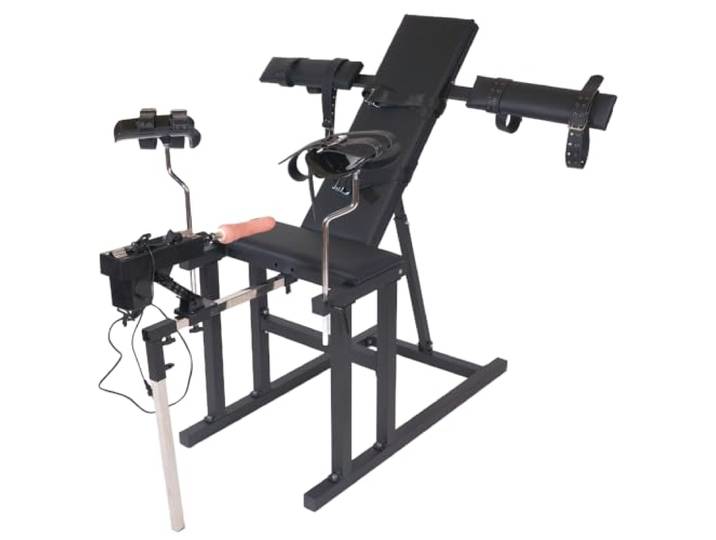 MSTMAZZ BDSM Sex Stuhl Massagestuhl Mit Sexmaschine 2 In 1 Neuer Verstellbare Sex Möbel Folter Bondage Sm Stuhl Bestrafung Von Sklaven Mit Fußfesseln Handschellen Mit Dildo
