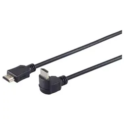 HDMI-Kabel 4K, einseitig gewinkelt, vergoldet, High Speed mit Ethernet, schwarz - Ausführung: 4K 30Hz 10,2 Gbit/s  - Länge: 5m