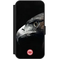 Nivocase Klapphülle für Apple iPhone 16e Handyhülle aus Kunst Leder NIVOflip schwarz Europameisterschaft (Apple iPhone 16e), Smartphone Hülle, Schwarz