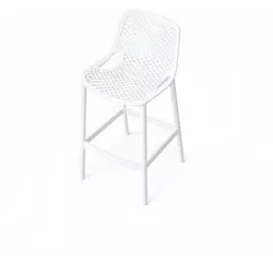 Gasfrit - Hocker hoch aus weißem Polypropylen 450 x 450 x 980 mm