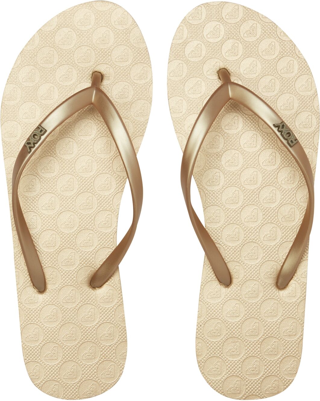 Sandale ROXY "Viva Iv", Damen, Gr. 9(40), gold (metallic gold), Obermaterial: 98% Synthetik / 2% Metall, Futter: 100% Synthetik, Laufsohle: 100% geschäumtes Gummi., Schuhe Sandale