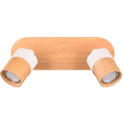Trio, Deckenstrahler, ARUNI - Spot - Houtkleurig met wit - excl. 2x GU10 4,5W (GU10)