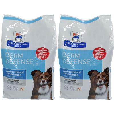 Hill's Prescription Diet Canine Derm Defense 2028296 x2 2x12 kg Pellets