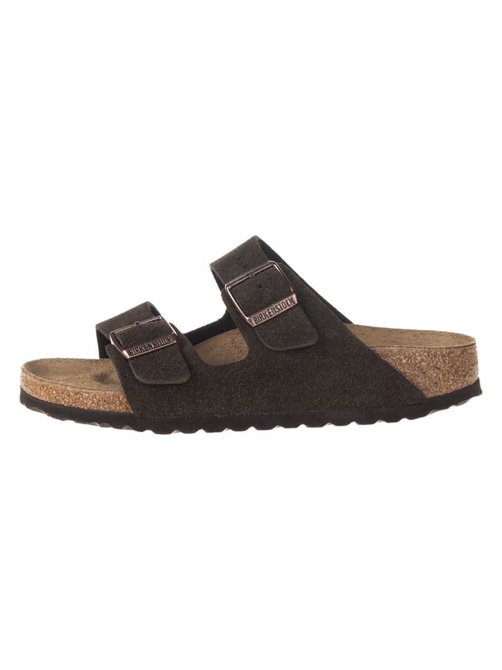 Birkenstock Leder-Pantoletten "Arizona" in Dunkelbraun - 40