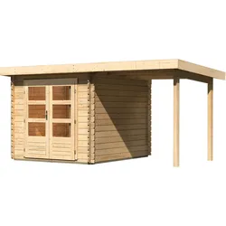 Karibu Gartenhaus Bastrup 4 Inkl. 2 m Schleppdach - 28 mm-237 x 297 cm