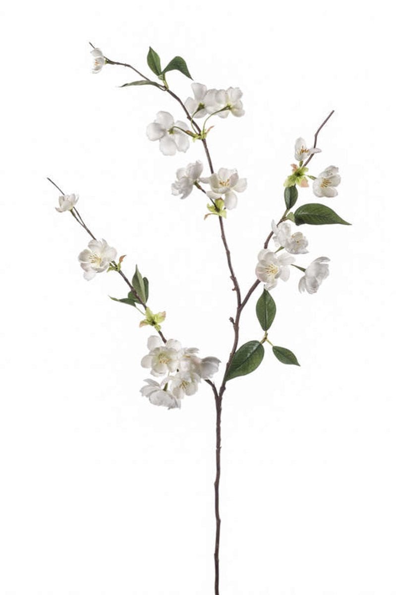Emerald Kunstbloem Perzikbloesem Wit 80cm - Kunstplant voor binnen
