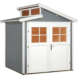 Weka 21 mm Gartenhaus 226 - 205 x 209 cm grau - 50 % Rabatt auf Dacheindeckung