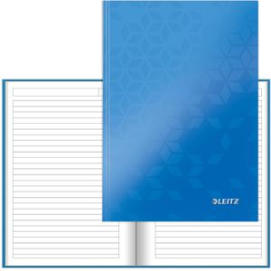 Leitz Notizbuch WOW, 46271036, Karton Hardcover, blau, 80 Blatt / 160 Seiten, 80 g/m², liniert. A5