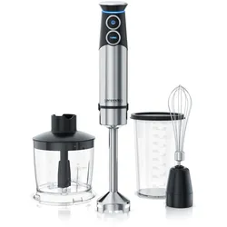 Arendo Stabmixer Edelstahl Set - Pürierstab - stufenlose Geschwindigkeit + Turbotaste