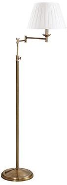 Welch Adjustable Floor Lamp - Box Pleat White - Ballard Designs