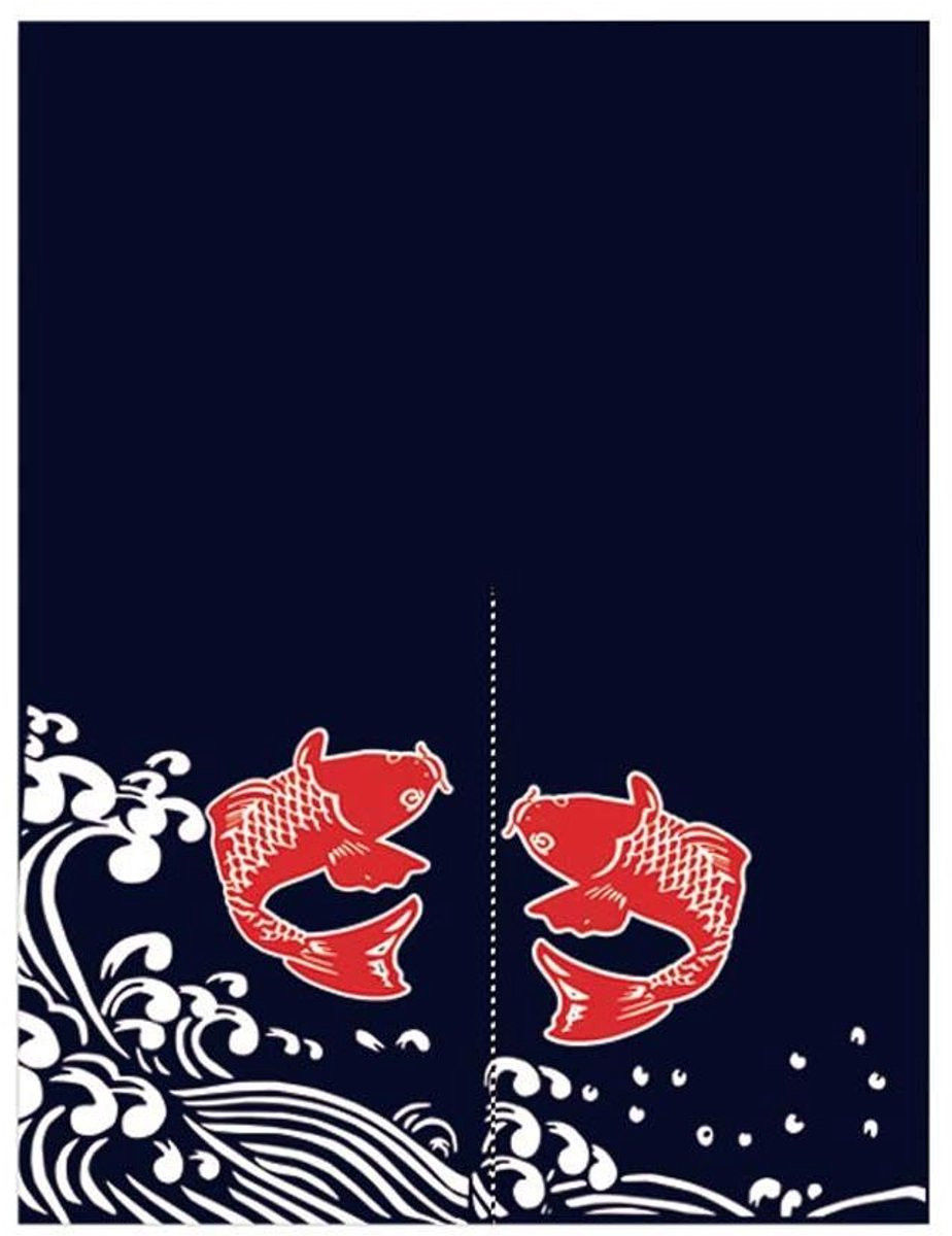 Noren Japans Deurgordijn Veelkleurig - Tweedelig Ontwerp - Breedte: 85 cm, Hoogte: 120 cm