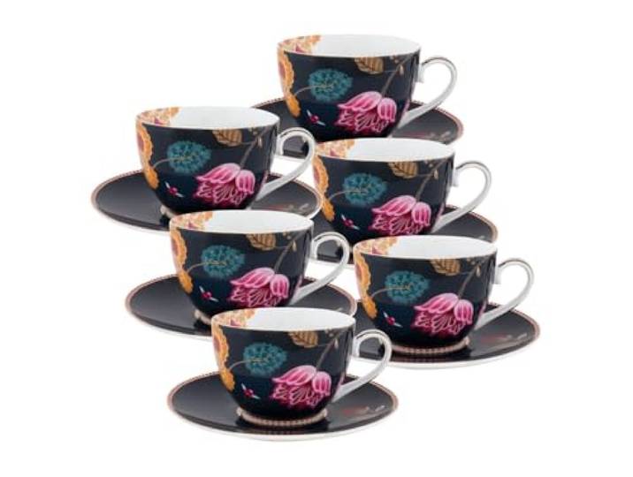 Pip Studio Fantasy Denim Blue Tasse mit Untertasse 280ml Set6