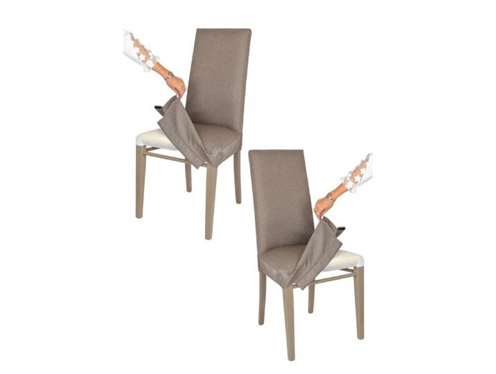 Tommychairs -Set 2 chaises avec Housse Amovible Jazz Structure en hêtre Cappuccino Dossier recouvert avec Housse en Tissu