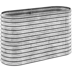 Helloshop26 - Ovales Hochbeet 114 x 40 x 68 cm witterungsbeständig aus silberverzinktem Stahl