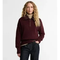 Barbour für Damen. LKN1579 Jersey Lavensdale Half Zip Fleck Burgunderrot (XS), Lässig, Wolle, Langarm, Bordeaux