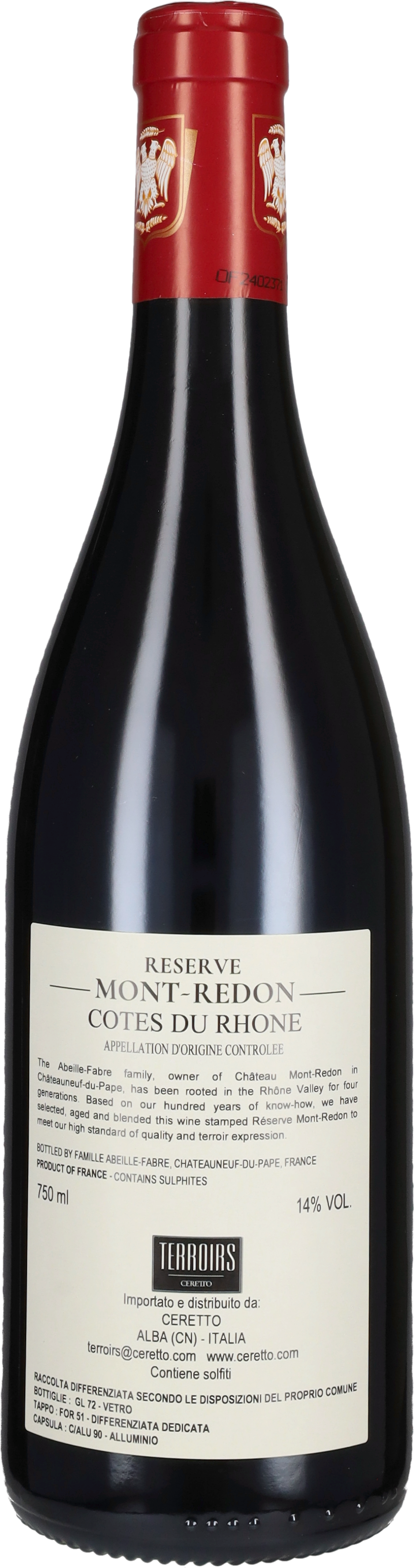 Cotes du Rhone Rouge Reserve Château Mont-Redon 2022