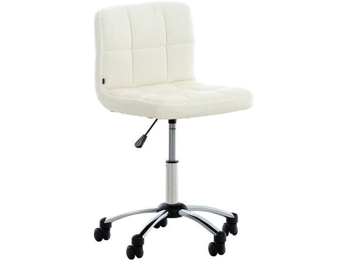 Tabouret de travail réglable pivotant en pvc und synthetik blanc
