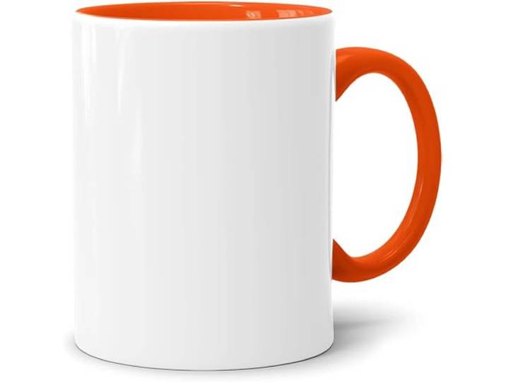 Sublimationstassen ohne Druck AAA Grade Einzeln oder im Set Fototasse für Sublimationsdruck Leere Tassen für Hitzepressen-Thermo-Sublimation (72 Stück, Orange)
