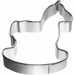 BIRKMANN Ausstechform Schaukelpferd, klein, Plätzchenform, Ausstecher, Ausstechform, Keks Form, Edelstahl, 5 cm, 198777