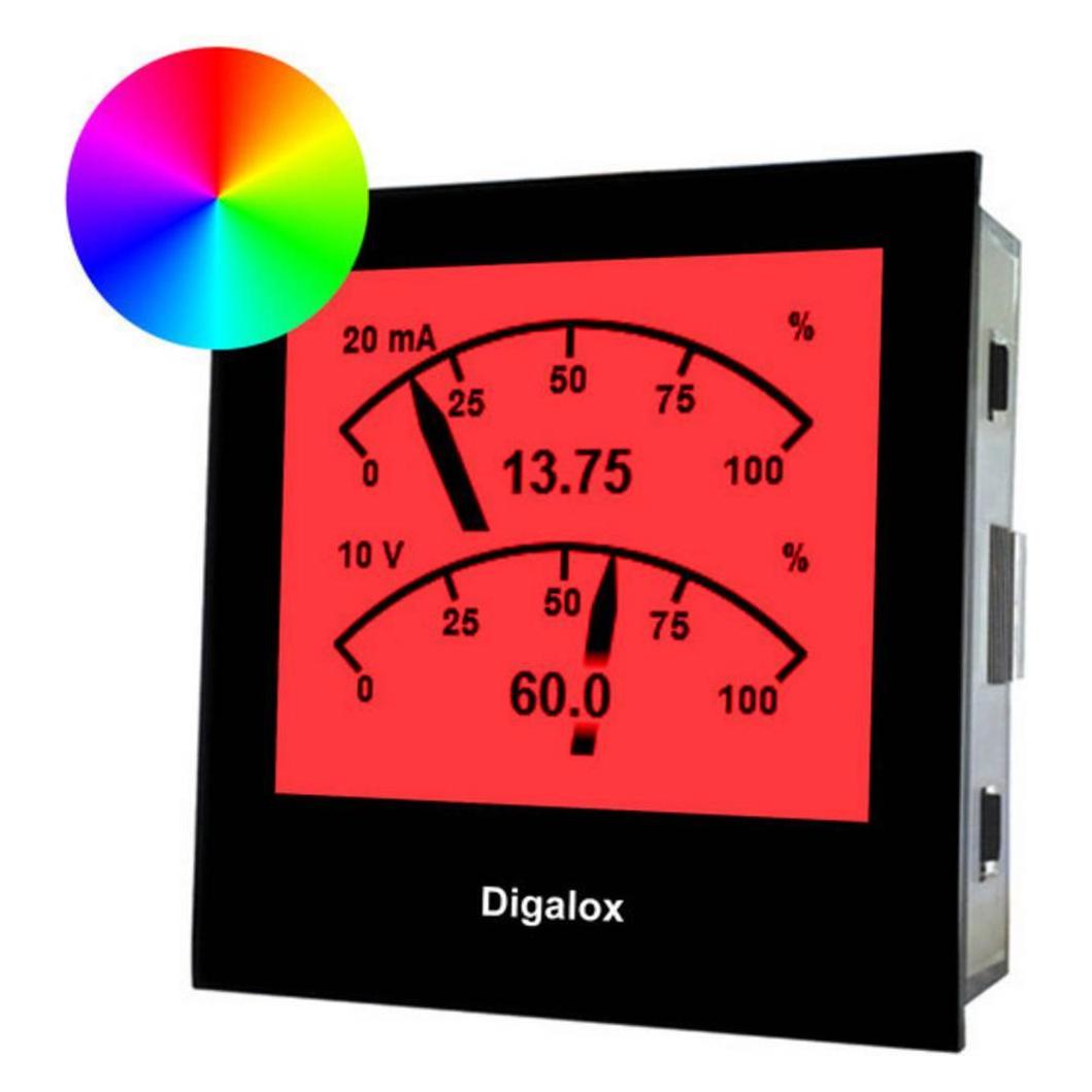 TDE Instruments Digitales Einbaumessgerät Digalox Grafisches DIN Messgerät für 10V/20mA DC mit Mehrfachanzeige R (DPM72-MPP)