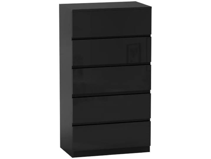 HOMCOM 5-Schubladen Kommode 55x34x100cm Schwarz Holz, Kommode, modern und vielseitig