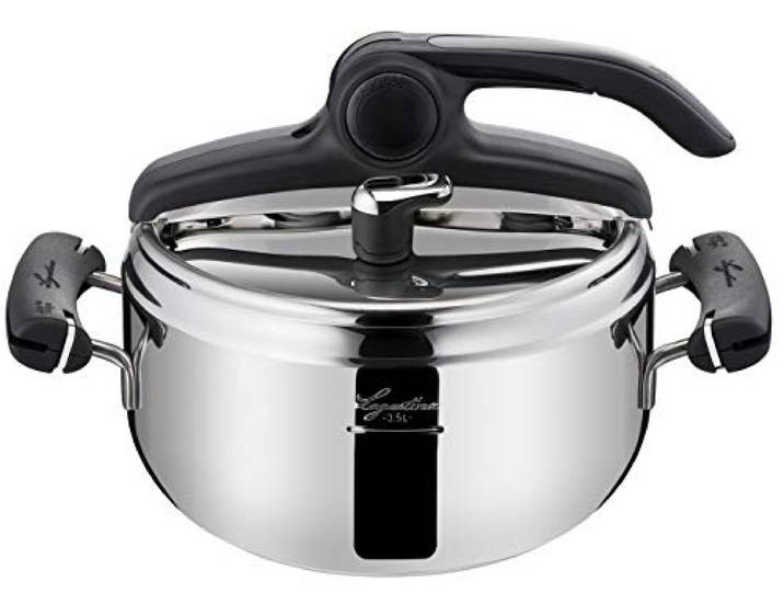 Lagostina Preziosa Lagoeasy'Up Schnellkochtopf, 3,5 l, Stahl 18/10, Metallisch